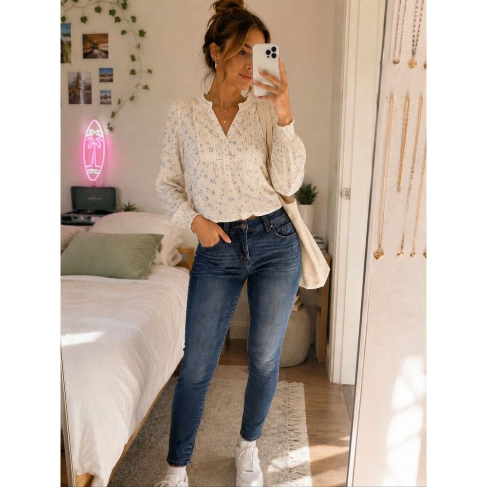 Democracy Ab Solution Skinny Stretch Jeans 8 Slimming Clean Y2K Capsule Timeless